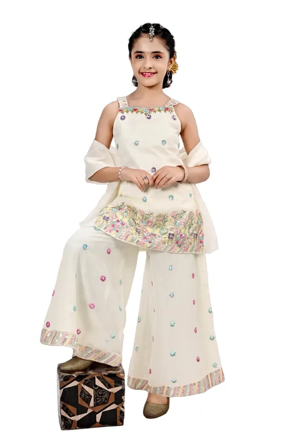 Cream_Cotton_Sharara_Set_For_Girls
