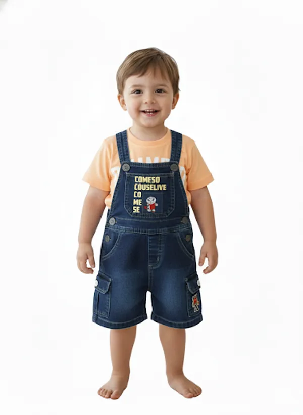 Peach_And_Blue_Cotton_Dungaree_Set_For_Kids