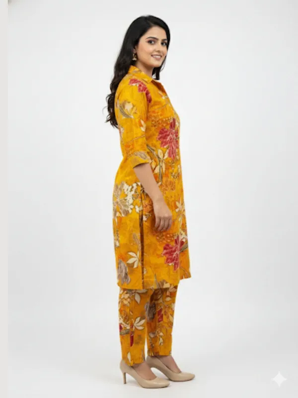 Yellow_100%_Premium_Cotton_Blend_Co-Ord_Set_For_Women