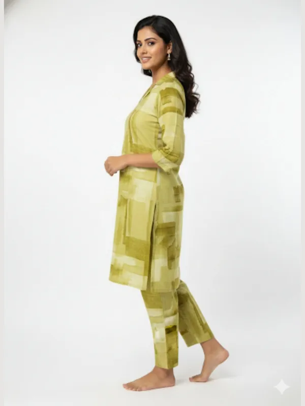 Green_100%_Premium_Cotton_Blend_Co-Ord_Set_For_Women
