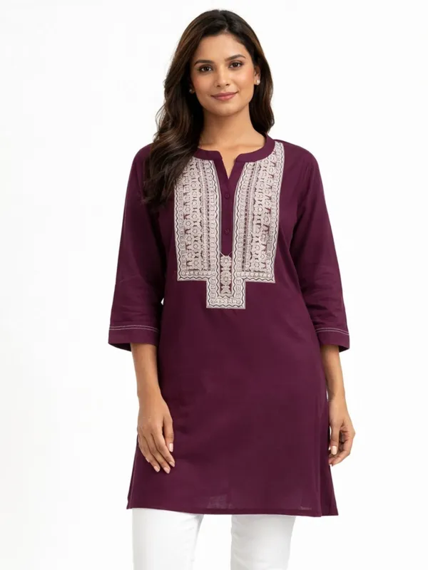 Maroon_Cotton_Top_For_Women