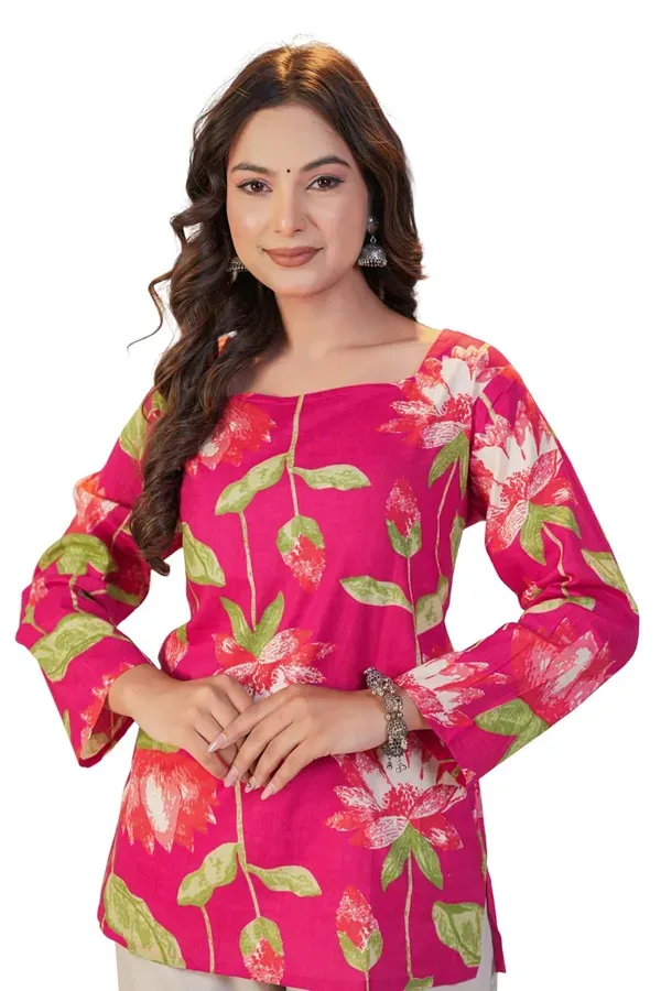 Pink_Cotton_Tunic_Top_For_Women