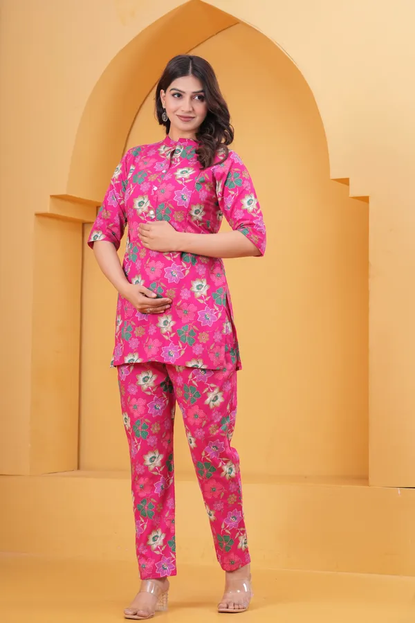 Ruhani_Pink_Floral_Feeding_Maternity_Co-ors_Set
