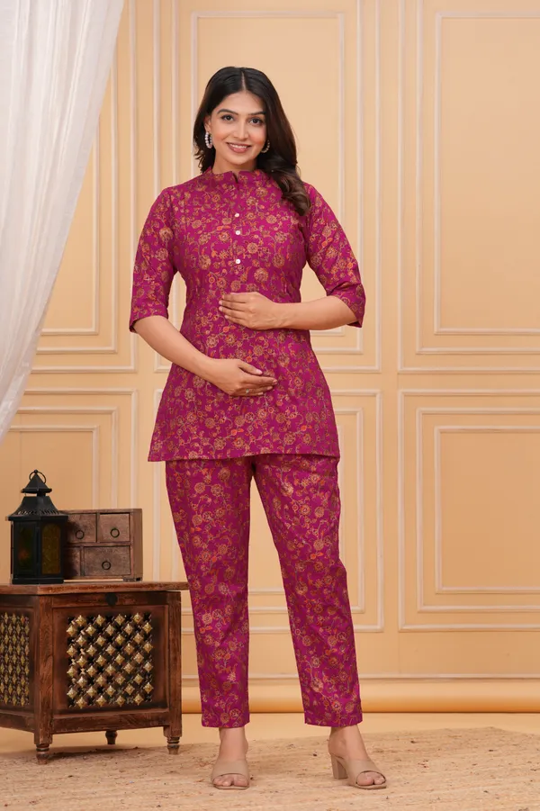 Aarohi_FloralFeedingMATERNITY_Co-ordSet(Kurti-Pant)
