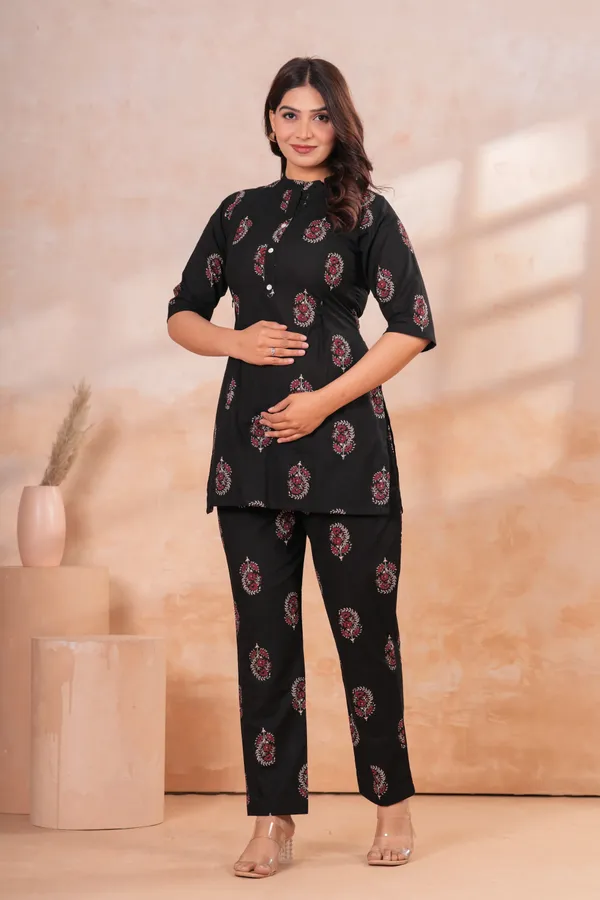 Noor_Black_Floral_Feeding_Maternity_CO-ord_Set