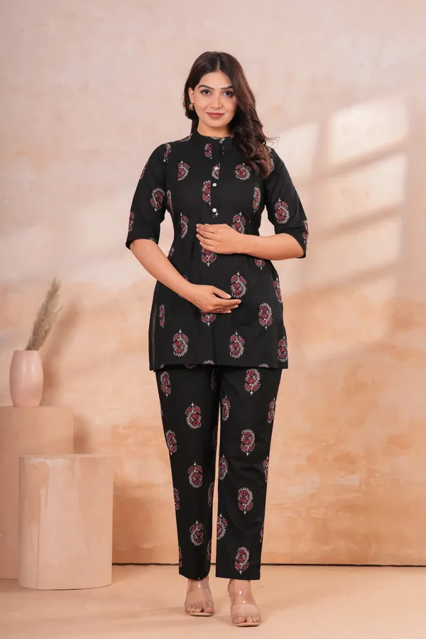 Noor_Black_Floral_Feeding_Maternity_CO-ord_Set