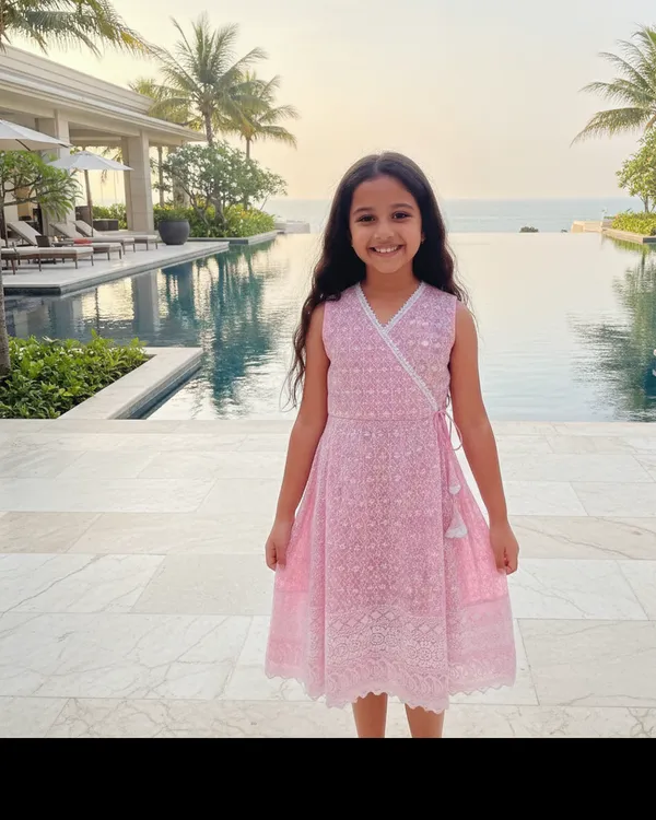 Girls_Pink_Chikankari_Cotton_Wrap_Dress