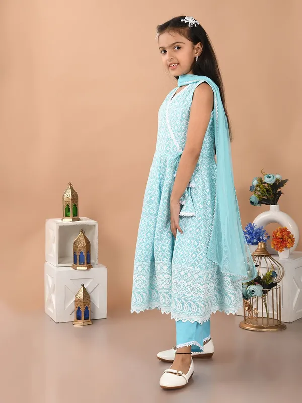 Blue_Girls_Casual_Kurta_Pyjama_And_Dupatta_Set