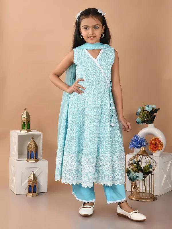 Blue_Girls_Casual_Kurta_Pyjama_And_Dupatta_Set