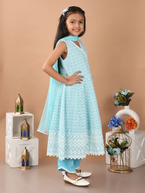 Blue_Girls_Casual_Kurta_Pyjama_And_Dupatta_Set