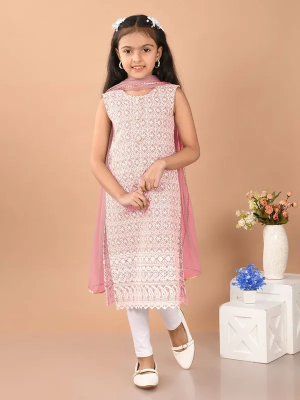 Pink_Girls_Casual_Kurti_Legging_And_Dupatta_Set