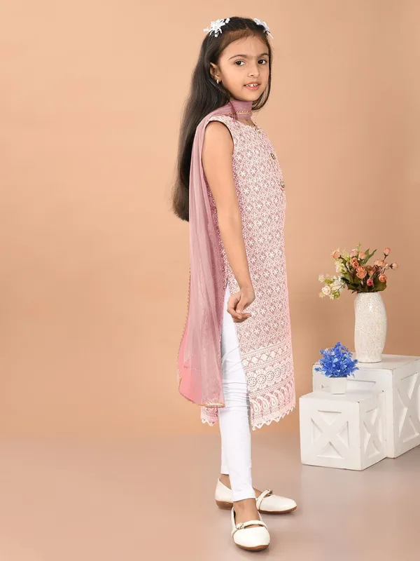 Pink_Girls_Casual_Kurti_Legging_And_Dupatta_Set