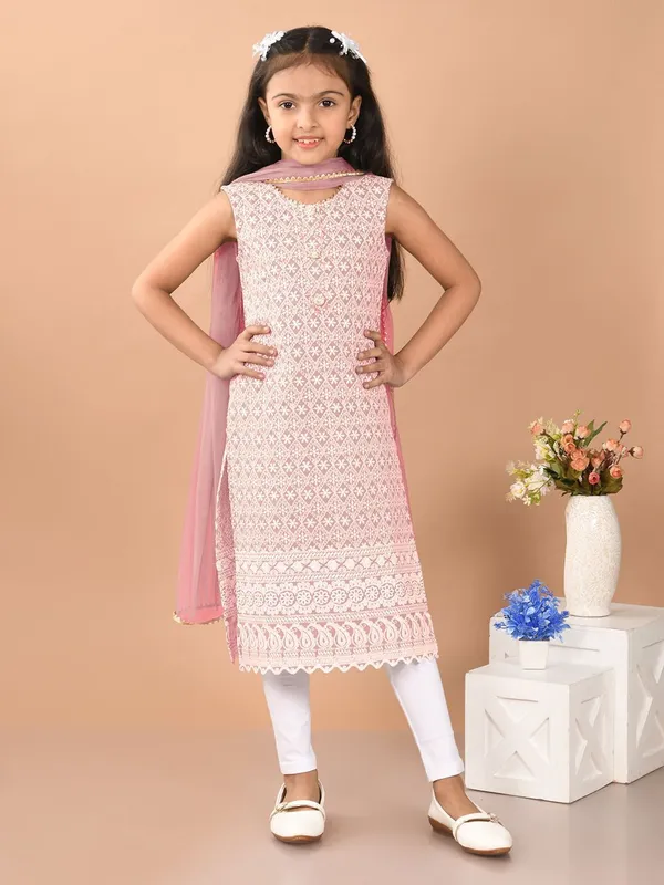 Pink_Girls_Casual_Kurti_Legging_And_Dupatta_Set
