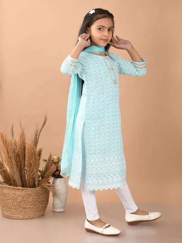 Blue_Girls_Casual_Kurta_Pyjama_And_Dupatta_Set