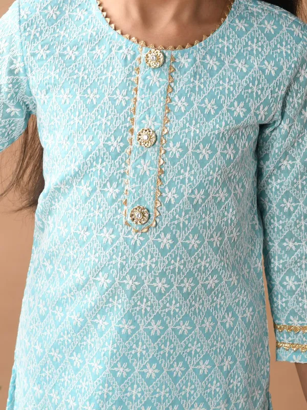 Blue_Girls_Casual_Kurta_Pyjama_And_Dupatta_Set