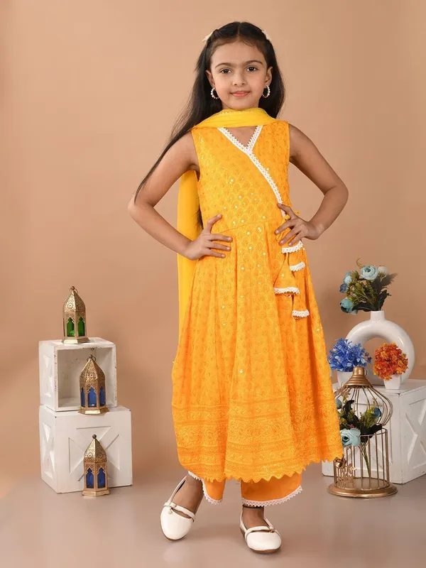 Yellow_Girls_Casual_Kurta_Pyjama_And_Dupatta_Set