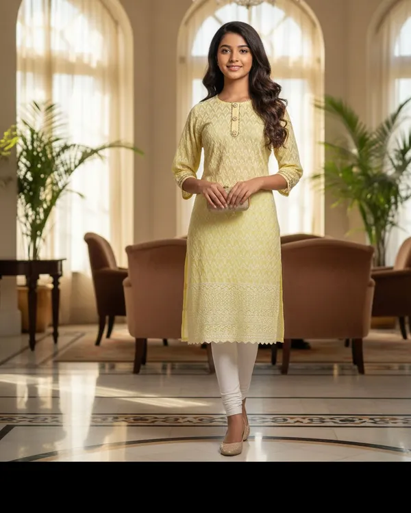 Light_Yellow_Girls_Festive_And_Party_Kurta_And_Leggings_Set