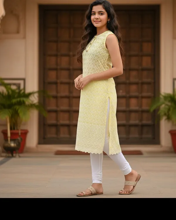 Light_Yellow_Girls_Festive_And_Party_Kurta_And_Leggings_Set