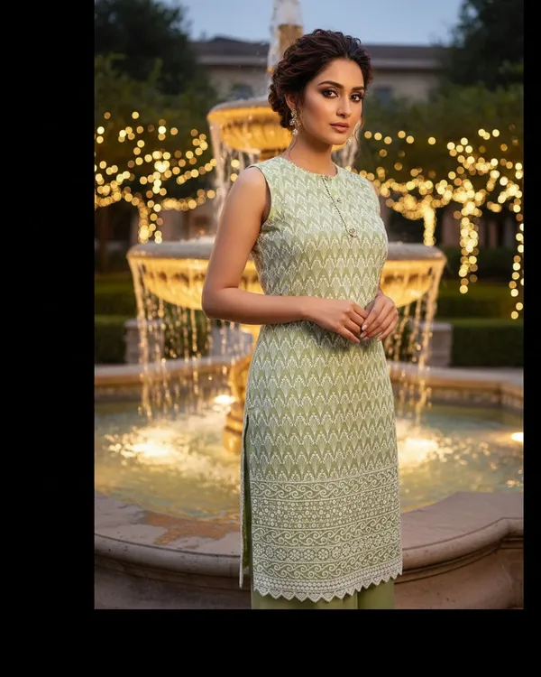 Light_Green_Girls_Casual_Kurta_And_Leggings_Set