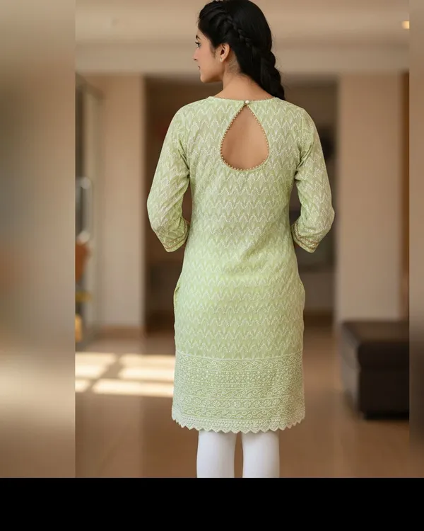 Light_Green_Girls_Casual_Kurta_And_Leggings_Set