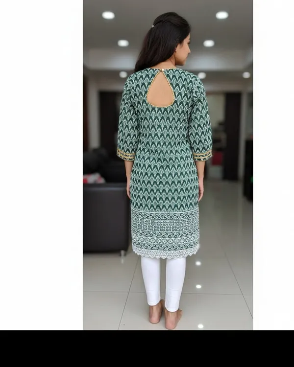 Dark_Green_Girls_Casual_Kurta_And_Leggings_Set