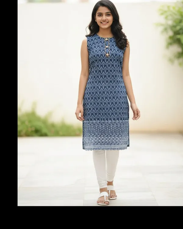 Blue_Girls_Chikan_Embroidery_Straight_Kurta