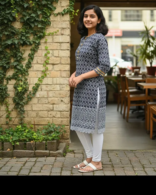 Blue_Girls_Chikan_Embroidery_Straight_Kurta