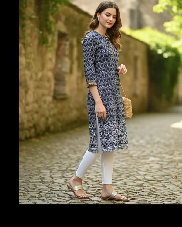 Blue_Girls_Chikan_Embroidery_Straight_Kurta