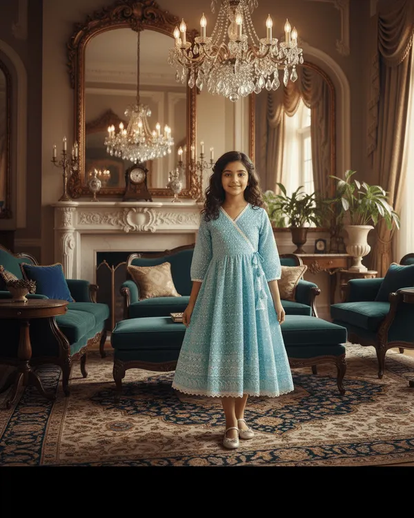 Lalti_Fashion_Girls_Chikankari_Cotton_Kurta_Set_in_Sky_Blue