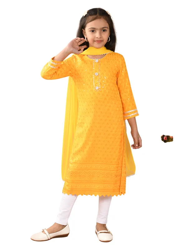 Lalti_Fashion_Girls_Chikankari_Kurti_Set_with_Churidar_and_Dupatta,_Cotton,_Sequin_Embroidered