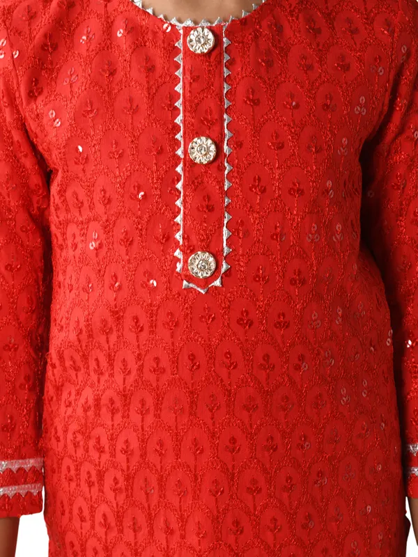 Lalti_Fashion_Girls_Chikankari_Kurti_Set_with_Churidar_and_Dupatta,_Cotton,_Sequin_Embroidered