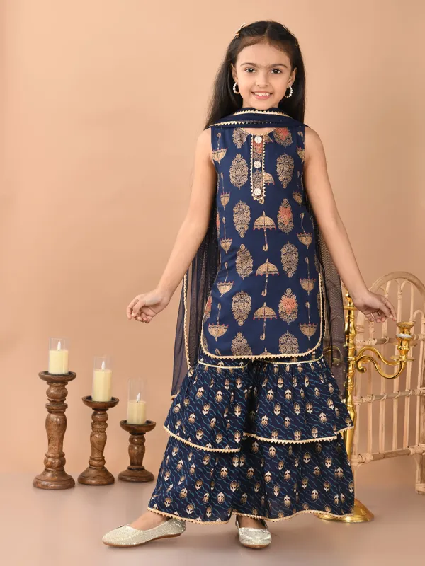 Lalti_Fashion_Girls_Navy_Blue_Gold_Foil_Printed_Kurta_Sharara_with_Dupatta