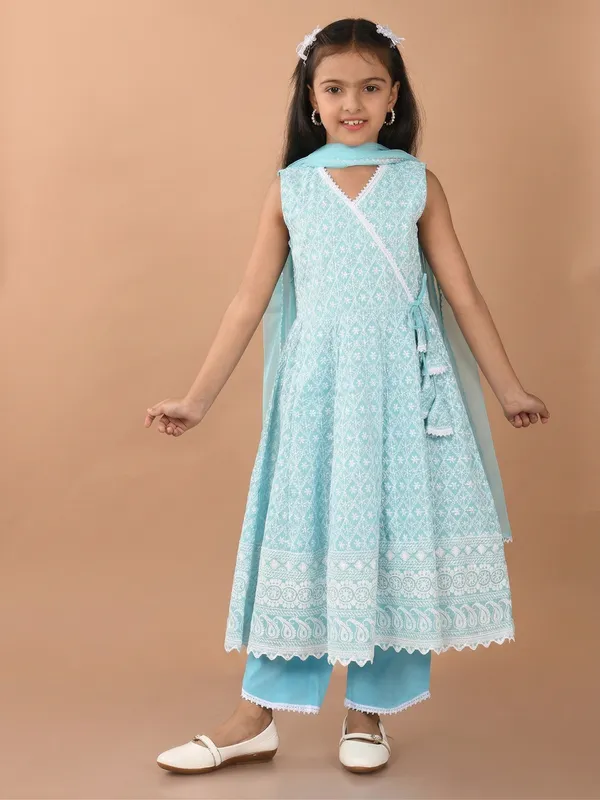 Blue_Girls_Casual_Kurta_Pyjama_And_Dupatta_Set