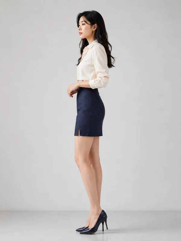 Blue_Poly_Viscose_Pencil_Skirt_For_Women