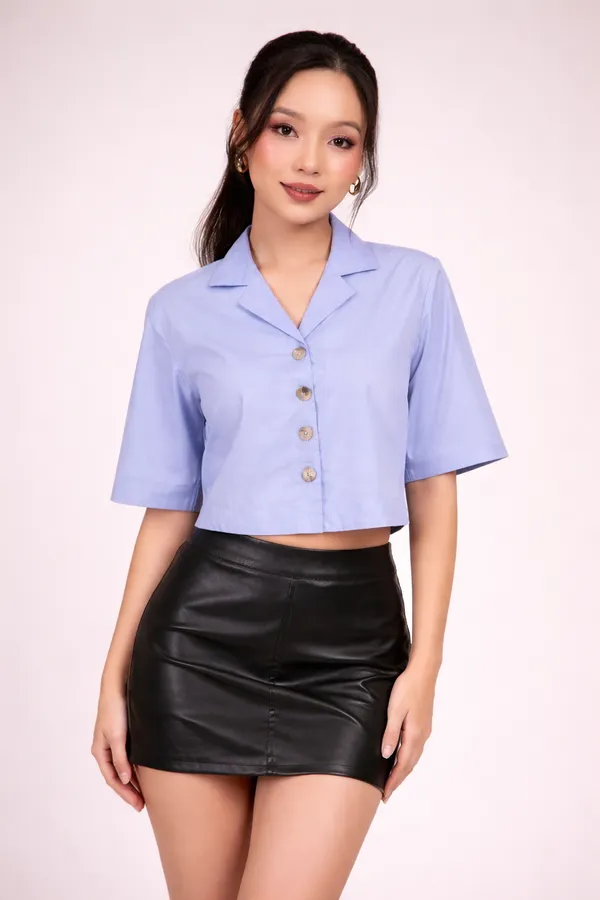 Women's_Blue_Cropped_Shirt_with_Collar_and_Button_Detail