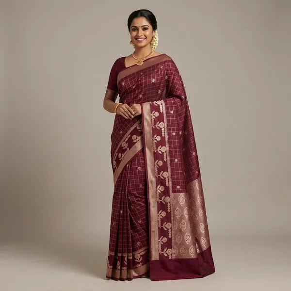 Maroon_Raw_Mango_Silk_Saree_For_Woman