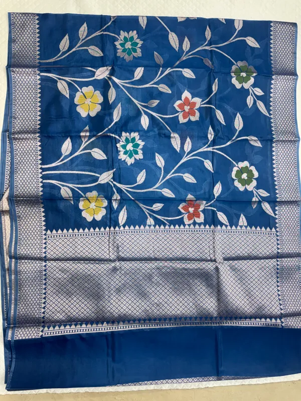 Blue_Viscose_Mango_Silk_Saree_For_Woman