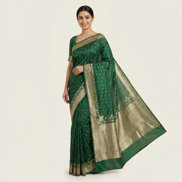 Green_Raw_Mango_Silk_Saree_For_Woman
