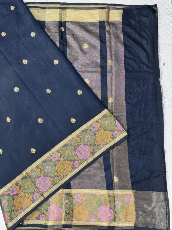 Navy_Blue_Mashru_Silk_Saree_For_Woman