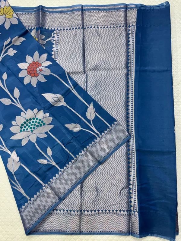 Blue_Viscose_Mango_Silk_Saree_For_Woman