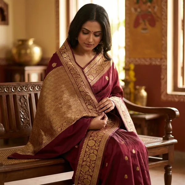 Wine_Silk_Saree_For_Woman