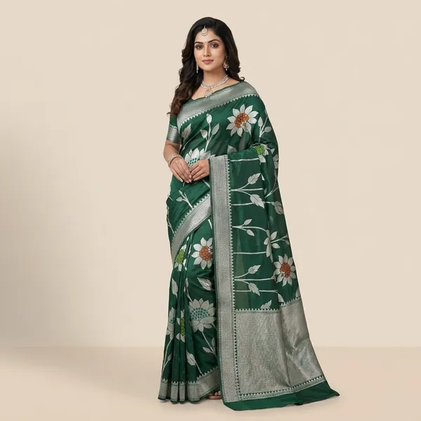 Green_Viscose_Mango_Silk_Saree_For_Woman