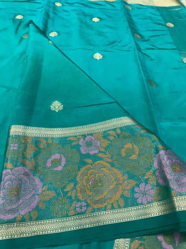 Teal_Mashru_Silk_Saree_For_Woman