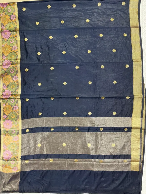Navy_Blue_Mashru_Silk_Saree_For_Woman