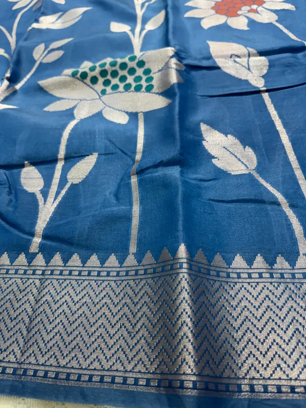 Blue_Viscose_Mango_Silk_Saree_For_Woman