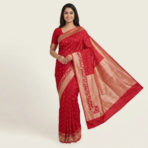 Red_Raw_Mango_Silk_Saree_For_Woman
