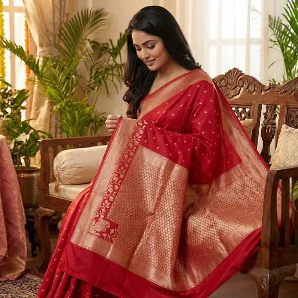 Red_Raw_Mango_Silk_Saree_For_Woman