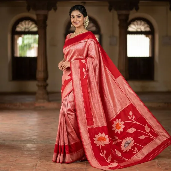 Red_Viscose_Mango_Silk_Saree_For_Woman