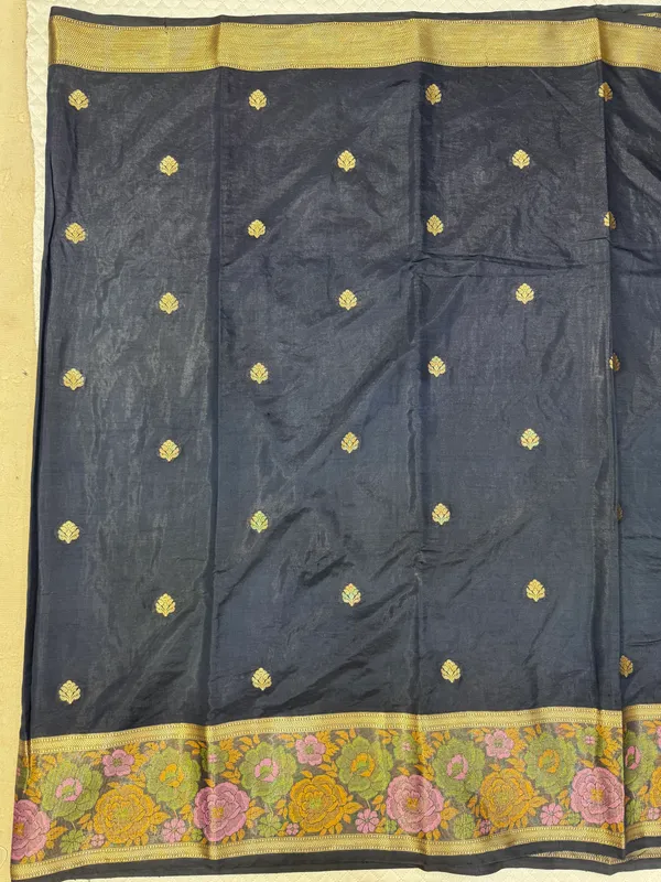 Navy_Blue_Mashru_Silk_Saree_For_Woman