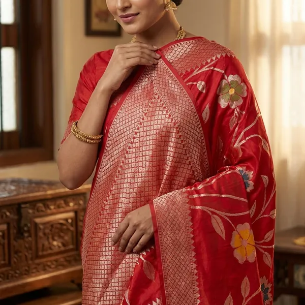 Red_Viscose_Mango_Silk_Saree_For_Woman